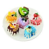 仿真奶油水果蛋糕模型假水果甜品假面包拍摄婚礼饰品道具 心形奶油水果蛋糕6色一套
