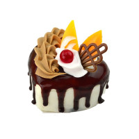 仿真奶油水果蛋糕模型假水果甜品假面包拍摄婚礼饰品道具 心形奶油水果蛋糕(咖啡色)