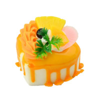 仿真奶油水果蛋糕模型假水果甜品假面包拍摄婚礼饰品道具 心形奶油水果蛋糕(黄色)