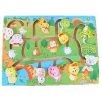 木质迷宫走珠 儿童玩具 幼儿园分享六一儿童节礼品 十二生肖找位迷宫方形状