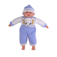 大号仿真娃娃婴儿家政月嫂培训宝宝儿童玩具女孩模型教具假布娃娃 浅蓝色布娃娃 55厘米爹地妈咪哭笑