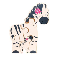 动物木质拼图宝宝简单玩具男女孩儿童手抓拼图 斑马拼图