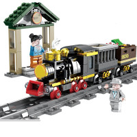 火车积木男孩子拼装城市火车儿童拼插汽车组装模型玩具 蒸汽火车2号(229片)