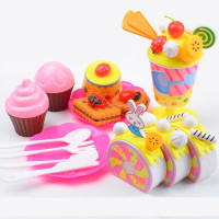 儿童仿真茶壶下午茶杯茶具过家家厨房玩具公主生日蛋糕宝宝仿真厨房水果切切乐小女孩套装 中号蛋糕卷