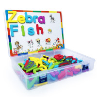 英文字母磁力贴大写字母磁性贴数字冰箱贴儿童英语玩具早教 卡通三合一(+底板)