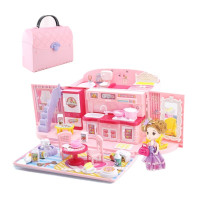 挺逗 儿童女孩公主厨房别墅情景玩具手提套装女童生日4-10岁孩子玩具 梦幻手提包-厨房款
