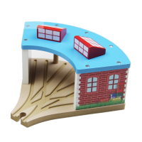 木制火车轨道配件 隧道 车库 房子 兼容木质托马斯轨道布里奥玩具 车库