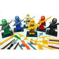 兼容 乐高幻影忍者人仔玩具拼装积木玩具6-7-8-10岁男孩子 6款黄金人仔