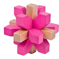 孔明锁6根儿童鲁班锁全套诸葛高难度解锁玩具套装大人小学生 彩色梅花锁