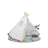 儿童帐篷游戏屋室内小帐篷印第安帐篷公主房帐篷宝宝过家家帐篷 1.35米白