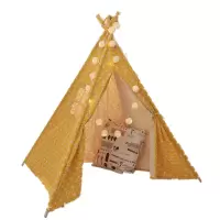 儿童帐篷游戏屋室内小帐篷印第安帐篷公主房帐篷宝宝过家家帐篷 1.8米米子黄