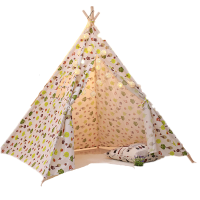 儿童帐篷游戏屋室内小帐篷印第安帐篷公主房帐篷宝宝过家家帐篷 1.8米绿花