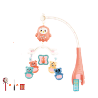 婴儿床铃玩具宝宝遥控音乐旋转床头铃0-6个月儿玩具 标准版森林小熊红3000+内容
