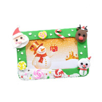 儿童手工创作diy相框超轻粘土材料包新年幼儿园亲子互动玩具 粘土相框-圣诞甜心