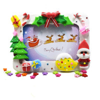 儿童手工创作diy相框超轻粘土材料包新年幼儿园亲子互动玩具 粘土相框-缤纷圣诞