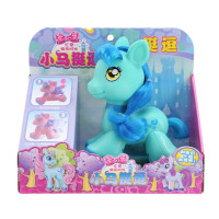 挺逗 小马小汽车玩具1-2-3周岁宝宝男女孩玩具卡通压力滑行马 湖蓝色小马