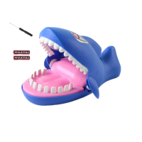 咬手指鳄鱼大王玩具按牙齿大嘴巴鲨鱼咬手指儿童聚会创意整蛊玩具 大号鲨鱼声音灯光+电池螺丝刀