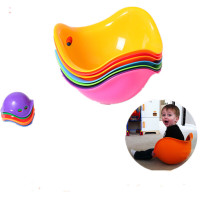 平衡感统训练器材 儿童乌龟壳旋转盘前庭快乐转盆幼儿园运动会玩具 黄色(买大+小)