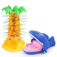 咬手指鳄鱼大王玩具按牙齿大嘴巴鲨鱼咬手指儿童聚会创意整蛊玩具 普通版大鲨鱼+翻斗猴子+3礼物