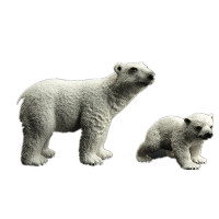 儿童仿真动物园玩具模型野生动物世界套装狮虎河马犀牛大象长颈鹿 北极熊带站姿小熊