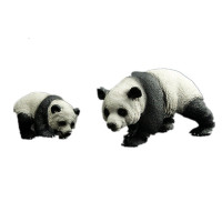 儿童仿真动物园玩具模型野生动物世界套装狮虎河马犀牛大象长颈鹿 大熊猫带幼崽