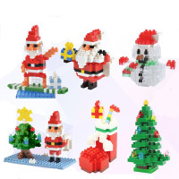 圣诞节生日蛋糕女生拼装生日迷你儿童拼插颗粒微小钻石塑料积木 HC9060圣诞系列6个组合