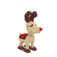 圣诞节生日蛋糕女生拼装生日迷你儿童拼插颗粒微小钻石塑料积木 XZ8063圣诞麋鹿