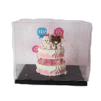 圣诞节生日蛋糕女生拼装生日迷你儿童拼插颗粒微小钻石塑料积木 双层蛋糕+622展示盒