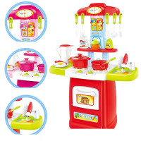 幼儿园区域娃娃家北美宝宝办儿童过家家玩具套装酒迷你女孩厨房锅 62B/红色可出水厨房