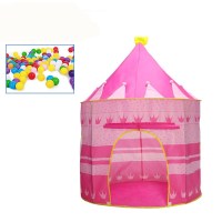 儿童帐篷室内外玩具游戏屋宝宝过家家女孩折叠小房子海洋球池 星月粉色+50海洋球