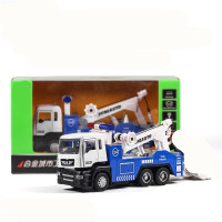 儿童玩具消防车工程车吊车合金玩具车垃圾车水罐车仿真云梯消防车 道路救援车(白色盒装)