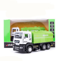 儿童玩具消防车工程车吊车合金玩具车垃圾车水罐车仿真云梯消防车 道路清扫车（绿色盒装）