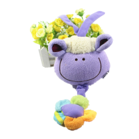 婴儿玩具0-1岁宝宝推车挂件 风铃床挂床铃 摇铃 毛绒艺布玩具 JJOVCE拉铃紫色羊(带音乐)