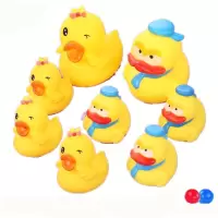 宝宝玩具小鸭儿童戏水玩具婴儿洗澡玩具小鸭子淋浴洗澡玩具 博士-呆呆2大6小鸭-2球