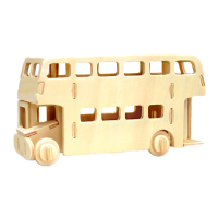 木质3D立体拼图儿童玩具diy仿真木制动物拼装模型 伦敦巴士