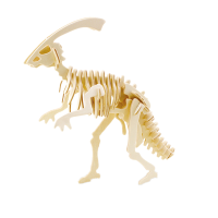 木质3D立体拼图儿童玩具diy仿真木制动物拼装模型 副栉龙