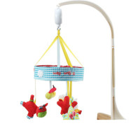 婴儿床挂件玩具床铃挂饰推车吊挂床玲宝宝床头铃音乐旋转摇铃风铃 红星乐园+35曲音乐盒+支架(需自备电池)