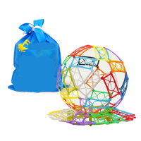 儿童创意拼插方块拼搭 编织七彩软体积木桶装桌面积木男女孩玩具 收纳袋装400件