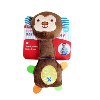 儿玩偶婴儿玩具动物摇铃BB棒抓握玩具0-12-24个月 BY手握-咖小猴