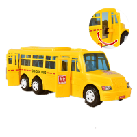 可开糖果宝宝巴士大号儿童玩具校车公交车仿真惯性公共汽车模型 明黄色超大号校车惯性