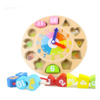 儿童穿线积木大号串珠幼儿男孩穿珠子宝宝绕珠玩具1-3岁女孩 食物链时钟串珠
