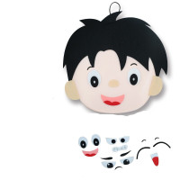 幼儿园区域区角玩具贴五官换表情玩教具手工投放自制材料 全脸贴男孩