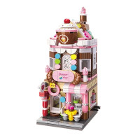 缤纷街景小颗粒拼装积木模型拼插创意玩具迷你城市街景甜品屋 沁心甜品屋