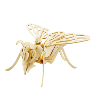 木质3D立体拼图儿童玩具diy仿真木制动物拼装模型 蜜蜂