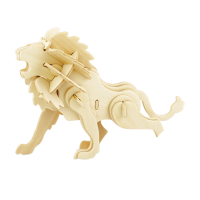 木质3D立体拼图儿童玩具diy仿真木制动物拼装模型 狮子