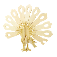 木质3D立体拼图儿童玩具diy仿真木制动物拼装模型 孔雀