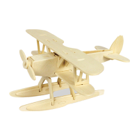 木质3D立体拼图儿童玩具diy仿真木制动物拼装模型 水上飞机