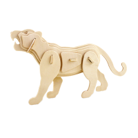 木质3D立体拼图儿童玩具diy仿真木制动物拼装模型 老虎
