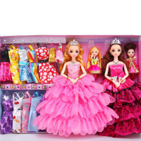 音乐巴比洋娃娃套装大礼盒婚纱公主衣服女孩子玩具儿童生日 K4款 8D真眼12关节+108件