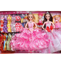 音乐巴比洋娃娃套装大礼盒婚纱公主衣服女孩子玩具儿童生日 Y款 8D真眼6关节加108件